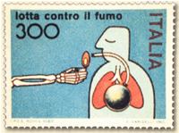 Briefmarke gegen Rauchen: lotta contro il fumo